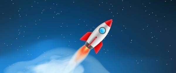 Illustration Rackete takes off through clouds